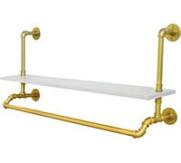 Vintage cintre étagère tube de fer porte-manteau simple tige suspendue 40inch