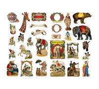 Vintage Circus Clown Ticket prédécoupé Anti-UV Étanche Décoration Album Planner Autocollants Scrapbooking Diary Papier Sticky Flocons