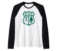 Vintage Civilian Conservation Corps Retro CCC Logo Manche Raglan