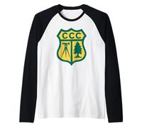 Vintage Civilian Conservation Corps Retro CCC Logo Manche Raglan