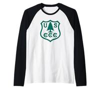 Vintage Civilian Conservation Corps Retro CCC Logo Manche Raglan