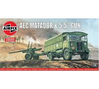 Vintage Classic : Aec Matador Et 5.5'' Gun 1:76 Plastique Model Kit Airfix