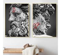 Vintage Classique Graffiti Art Statue Love Criss Bellini Posters Prints 2 Pieces Canvas Wall Paintings For Living Room Photos 60Cmx80Cmx2Pcs Sans Cadre