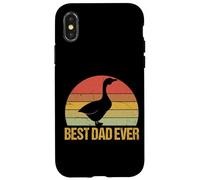 Vintage Classique Silly Funny Goose Cute Best Dad in The World Coque pour iPhone X/XS