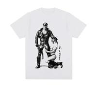 Vintage Clothes Tom of Finland Boyfriend T-Shirt Gay Cops Wear Men T Shirt Tees Tshirt Tops Apparel White L