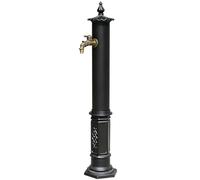 Vintage Colonne Jardin, Alliage D'aluminium Robinet D'eau Vertical Sur Pied, avec Robinet pour Terrasse, Cour et Ferme(Black)