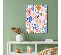 Vintage Coloré Sur Toile Mur Art Peinture, Illustration De Fleurs Affiche Imprime, Art sur Toile Pour Salon Chambre à Coucher Maison Décoration Mural, 30x40cm Sans Cadre