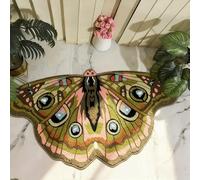 Vintage Colorful Butterfly Print Rug,Irregular Butterfly Moth Shaped Area Rug,Absorbent Quick-Dry Non-Slip Carpet,for Living Room Bedroom Bathroom Entryway Home Kitchen Decor
