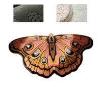 Vintage Colorful Butterfly Print Rug,Irregular Butterfly Moth Shaped Area Rug,Whimsical 3D Fluffy Butterflys Shaped Mat,Creative Print Aesthetic Moth Area Carpet for Entryway Decor (Pink, 60 * 100cm)
