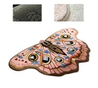 Vintage Colorful Butterfly Print Rug,Irregular Butterfly Moth Shaped Area Rug,Whimsical 3D Fluffy Butterflys Shaped Mat,Creative Print Aesthetic Moth Area Carpet for Entryway Decor (Blue, 40 * 70cm)