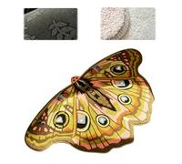 Vintage Colorful Butterfly Print Rug,Irregular Butterfly Moth Shaped Area Rug,Whimsical 3D Fluffy Butterflys Shaped Mat,Creative Print Aesthetic Moth Area Carpet for Entryway Decor (Green, 50 * 90cm)