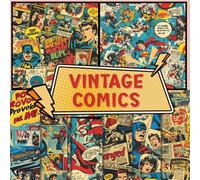 Vintage Comics Scrapbook Paper Craft Pad: 12 Rustic Manga Designs, 36 Double-Side Sheets Printed on 8.5"x8.5" Sized Paper. Perfect for Card Making, ... Gift Wrapping, Decoupage, DIY Project & More!