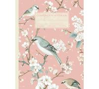 Vintage Composition Notebook: Chinoiserie Garden Wallpaper in Blush Pink, Wide-Ruled Journal