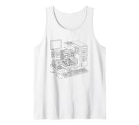 Vintage Computer PC Expanded View IT Diagram Graphic Débardeur