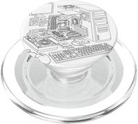Vintage Computer PC Expanded View IT Diagram Graphic PopSockets PopGrip pour MagSafe