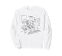 Vintage Computer PC Expanded View IT Diagram Graphic Sweatshirt