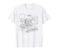 Vintage Computer PC Expanded View IT Diagram Graphic T-Shirt