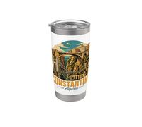 Vintage Constantine Algérie Voyage Souvenir Landmark Cadeau Gobelet isotherme en acier inoxydable double paroi