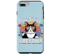 Vintage Cool Cat Paw-sitive Vibes, Uniquement pour Les Amoureux des Chats Mignons Coque pour iPhone 7 Plus/8 Plus
