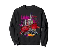 Vintage Cool Colorful London UK Tee Shirts, London Landmarks Sweatshirt