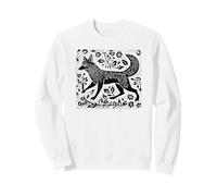Vintage Cottagecore Folk Art Fox Linogravure Sweatshirt