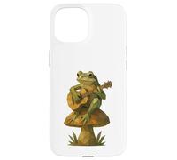 Vintage Cottagecore Frog Guitariste Low Poly Toad Coque pour iPhone 15