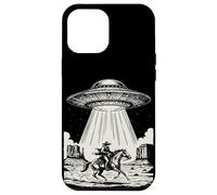 Vintage Cowboy OVNI Space Ship Western Desert Scene Retro Coque pour iPhone 12 Pro Max