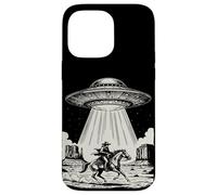 Vintage Cowboy OVNI Space Ship Western Desert Scene Retro Coque pour iPhone 14 Pro Max