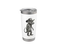 Vintage Cowboy Rat Mouse Texas Wild West Gobelet isotherme en acier inoxydable double paroi