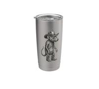Vintage Cowboy Rat Mouse Texas Wild West Gobelet isotherme en acier inoxydable double paroi