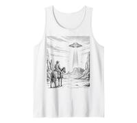 Vintage Cowboy UFO Encounter Retro Western Desert Country Débardeur