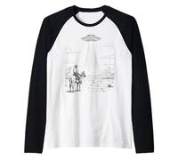 Vintage Cowboy UFO Encounter Retro Western Desert Country Manche Raglan