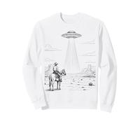 Vintage Cowboy UFO Encounter Retro Western Desert Country Sweatshirt
