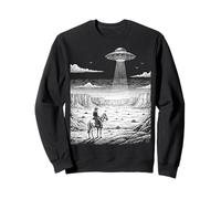 Vintage Cowboy UFO Encounter Retro Western Desert Country Sweatshirt