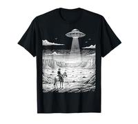 Vintage Cowboy UFO Encounter Retro Western Desert Country T-Shirt