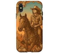 Vintage Cowgirl Cheval Western Rétro Rodéo Queen Coque pour iPhone X/XS