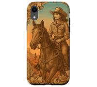 Vintage Cowgirl Cheval Western Rétro Rodéo Queen Coque pour iPhone XR