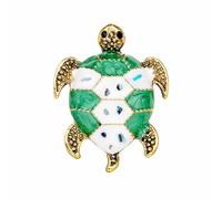 Vintage Créatif Tortue Animal Broche Personnalité Exagéré Goutte Huile Tortue Pin Tout Convient Avec Vêtements Accessoires Longue Broche Avec Diamants (Vert, Taille Unique), Métal, No Gemstone