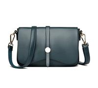 Vintage Crossbody Cowhide Shoulder Bag Genuine Leather Messenger Bags Utilisation quotidienne pour les femmes Portefeuille, Bleu, 25 * 7 * 15CM