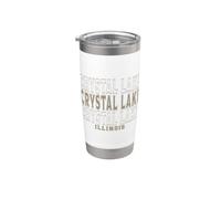 Vintage Crystal Lake Illinois Gobelet isotherme en acier inoxydable double paroi