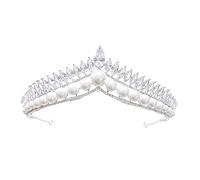 Vintage Crystal Pearl Tiara Crown Wedding Hair Accessoires Bridal Party