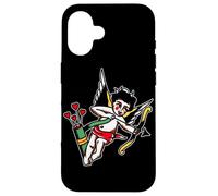 Vintage Cupidon American Traditional Tattoo Flash Coque pour iPhone 16