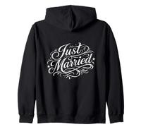 Vintage Cursive Just Married Couple de Jeunes mariés romantiques Sweat à Capuche