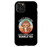 Vintage Cute Monkey Don't Mind Me Just Here for Bubble Tea Coque pour iPhone 11 Pro