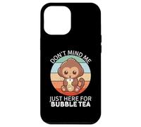 Vintage Cute Monkey Don't Mind Me Just Here for Bubble Tea Coque pour iPhone 12 Pro Max