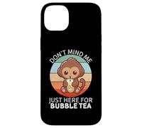 Vintage Cute Monkey Don't Mind Me Just Here for Bubble Tea Coque pour iPhone 14 Plus