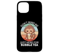 Vintage Cute Monkey Don't Mind Me Just Here for Bubble Tea Coque pour iPhone 15 Plus