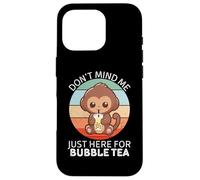 Vintage Cute Monkey Don't Mind Me Just Here for Bubble Tea Coque pour iPhone 16 Pro