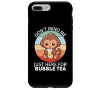 Vintage Cute Monkey Don't Mind Me Just Here for Bubble Tea Coque pour iPhone 7 Plus/8 Plus