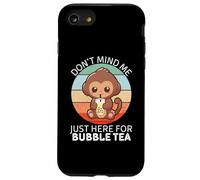 Vintage Cute Monkey Don't Mind Me Just Here for Bubble Tea Coque pour iPhone SE (2020) / 7/8